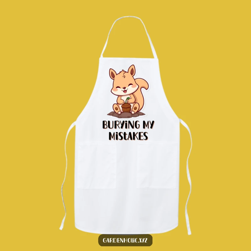 Funny Squirrel Chef Apron: Cheerful Acorn Planter Kitchen Wear, Gift