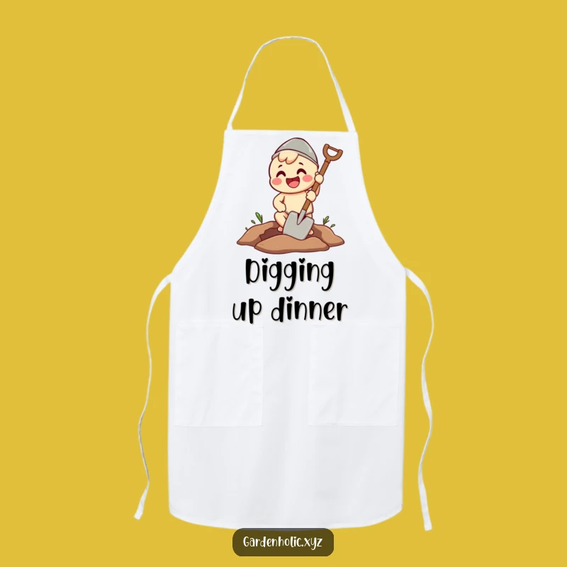 Funny Digging Character Spade Apron - Hilarious Kitchen Protector