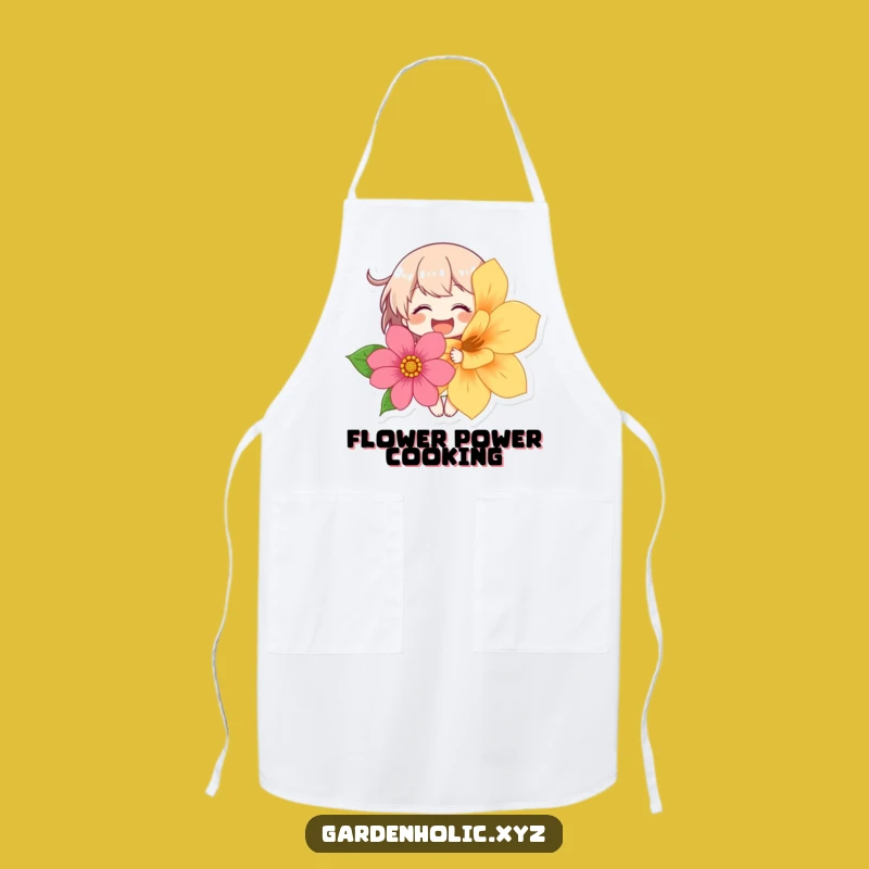 Funny Giggling Flower Apron: Cheerful Kitchen Wear for a Joyful Cook