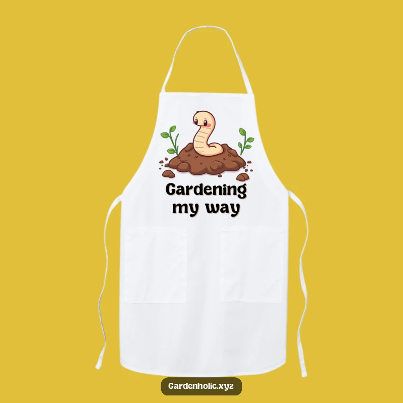 Funny Cute Worm Apron Garden with Joy and Earthy Style