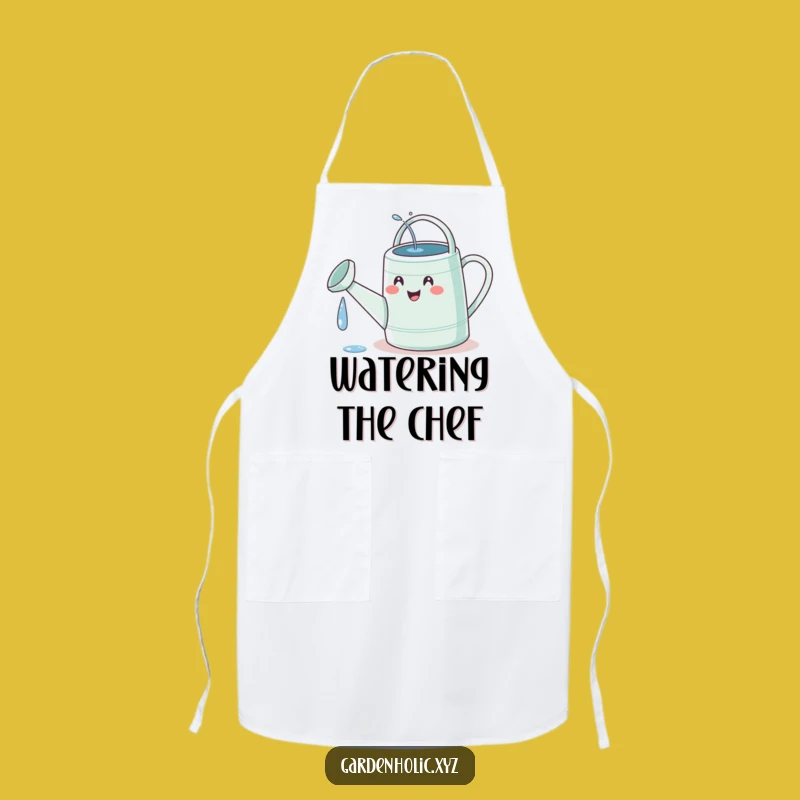 Funny Gardener Apron: Watering Can Watering Itself, Hilarious Gift