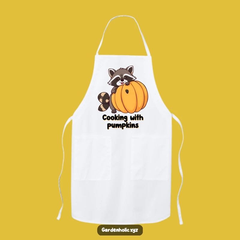 Funny Raccoon Pumpkin Balance Apron - Cook with Autumnal Giggles