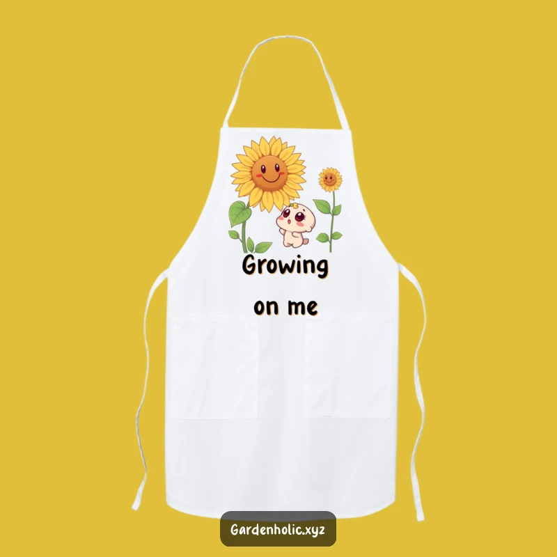 Funny Surprised Character Sunflower Apron - Cook Up Laughs in the Kitchen