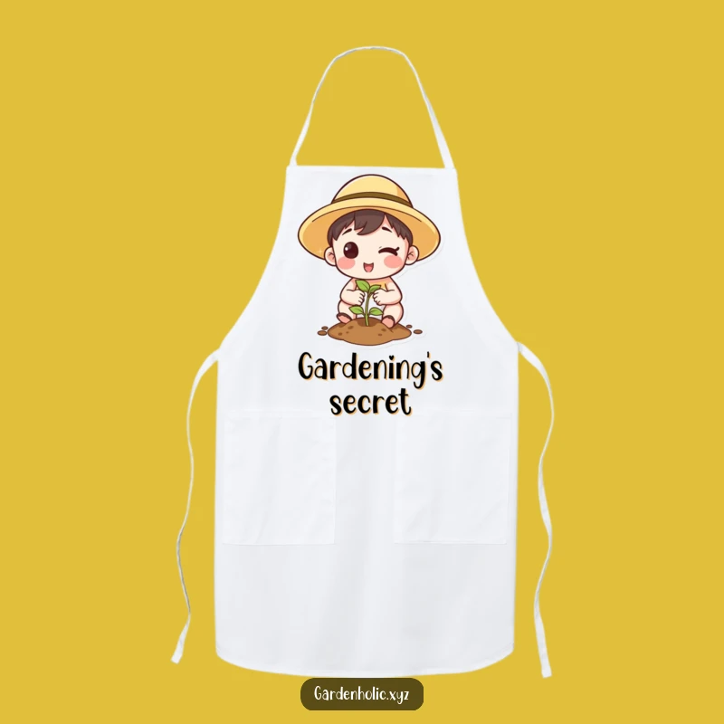 Funny Winking Planter Apron - Whimsical Character Kitchen Wear Gift