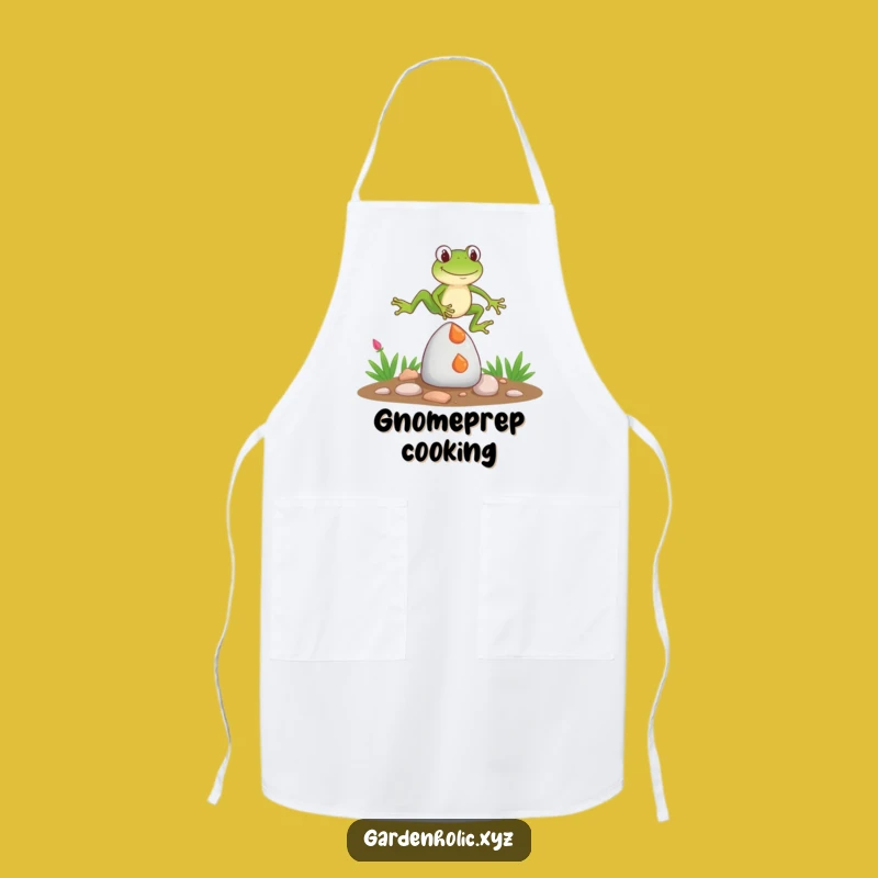 Funny Frog Gnome Jump Apron: Cook Up Laughs, Hilarious Kitchen Style, Perfect Funny Gift