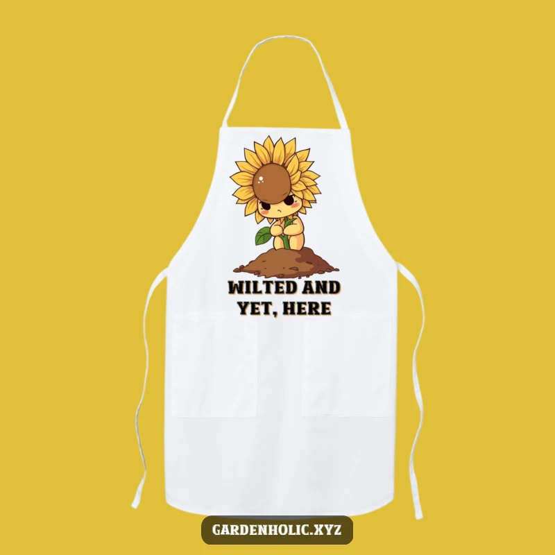 Funny Wilting Sunflower Apron: Cook Up Some Drama in the Kitchen