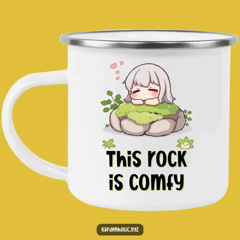 Funny Camping Mug: Relaxed Character Sighs, Outdoor Serenity