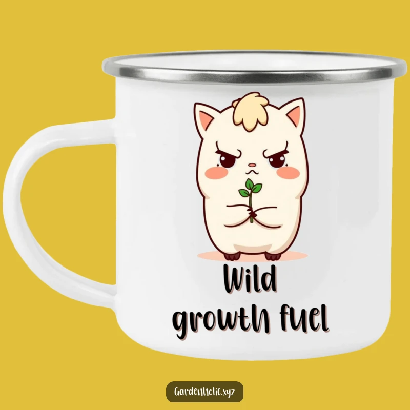 Funny Determined Sprout Character Camping Mug - Campfire Laughs Funny Gift