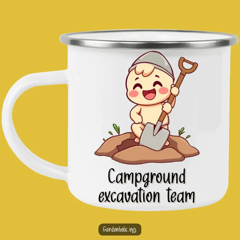 Funny Digging Character Spade Camping Mug - Outdoor Project Fuel