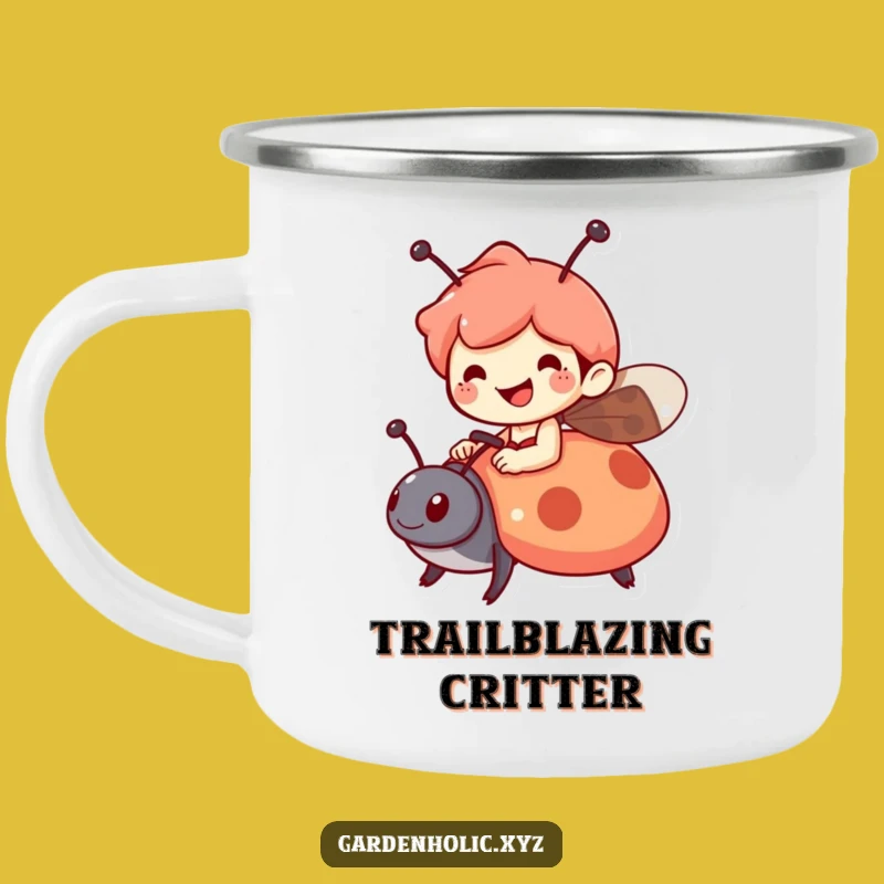 Funny Ladybug Rider Character Camping Mug - Campfire Rides Funny Gift