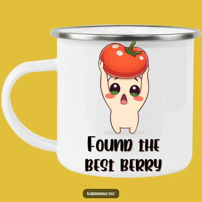 Funny Surprised Tomato Camping Mug - Celebrate Your Outdoor Harvest