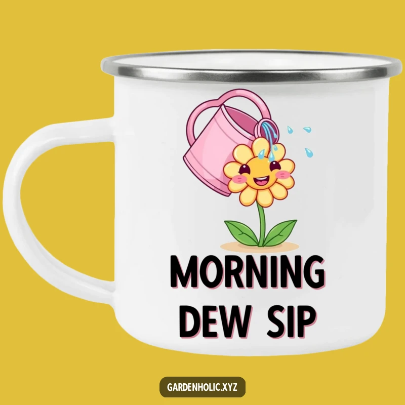 Funny Watering Can Camping Mug: Hydrate Your Adventures with this Floral Friend