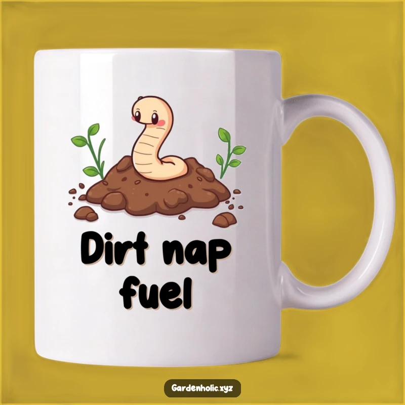 Funny Cute Worm Mug Wiggling Through Life with Happy Humor