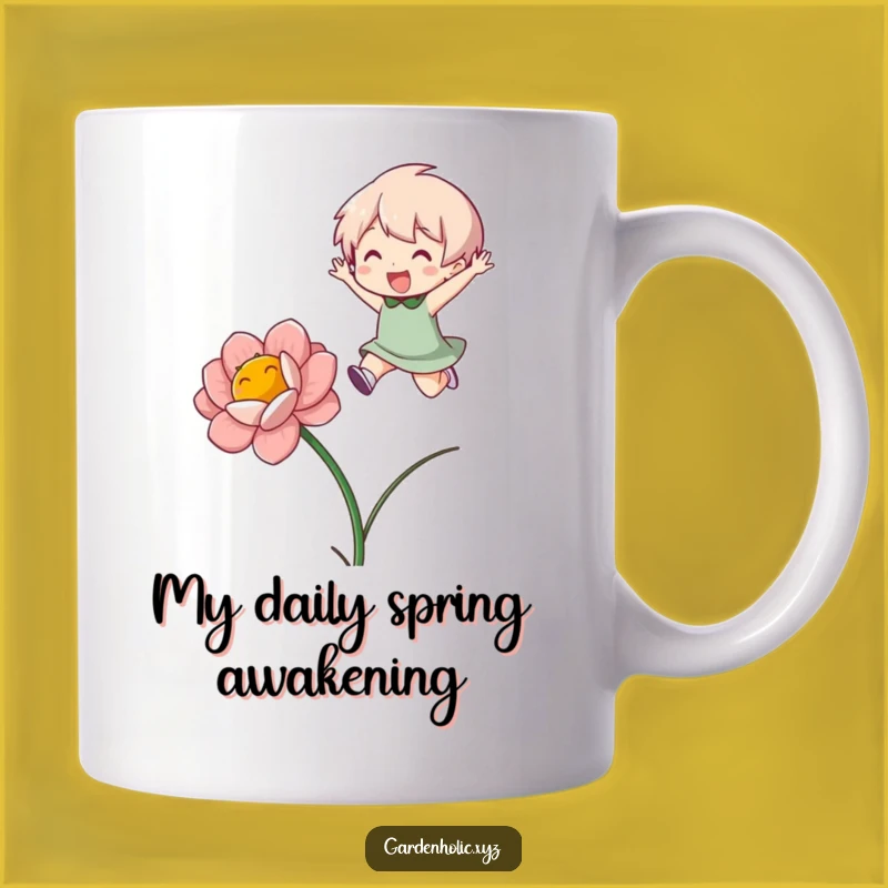 Funny Flower Jumper Mug - Joyful Character Jumping Gift Idea