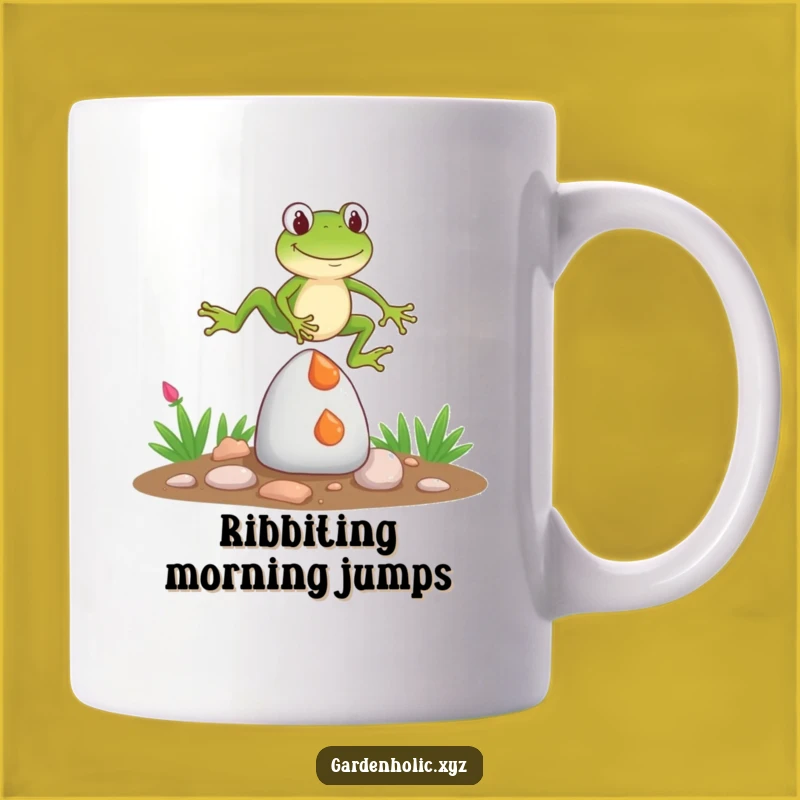 Funny Frog Gnome Jump Mug: Hilarious Garden Antics, Perfect Funny Gift for Frog Lovers