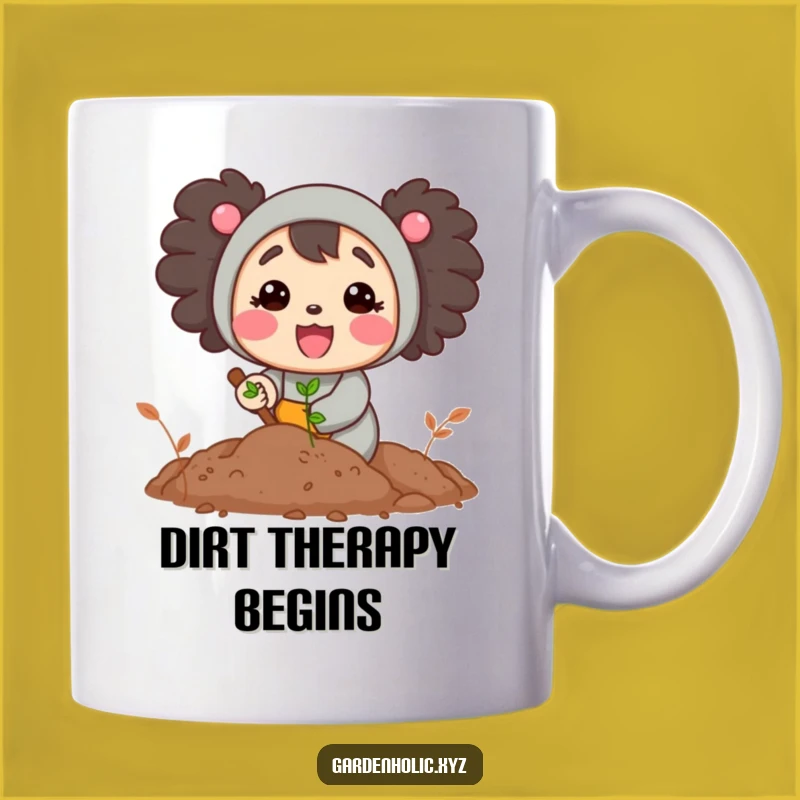 Funny Gardener Character Mug, Happy Digging Design, Perfect Funny Gift For Gardeners