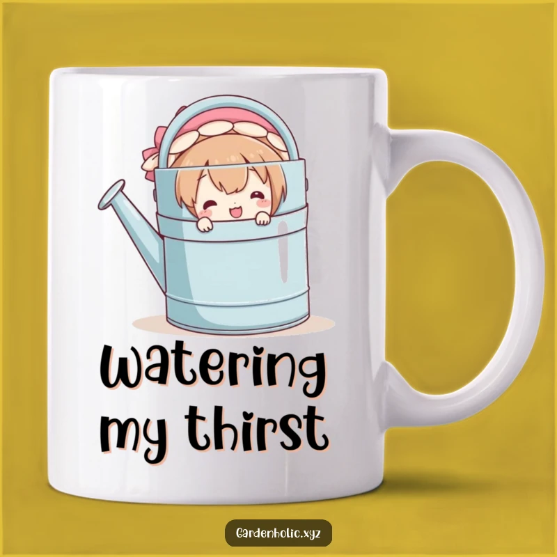 Funny Peeker Mug: Giant Watering Can Smile, Whimsical Gift Idea