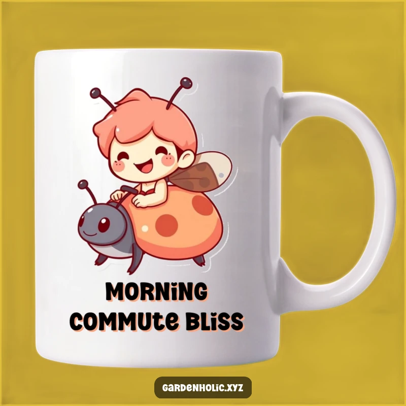 Funny Ladybug Rider Character Mug - Ride into Fun Funny Gift