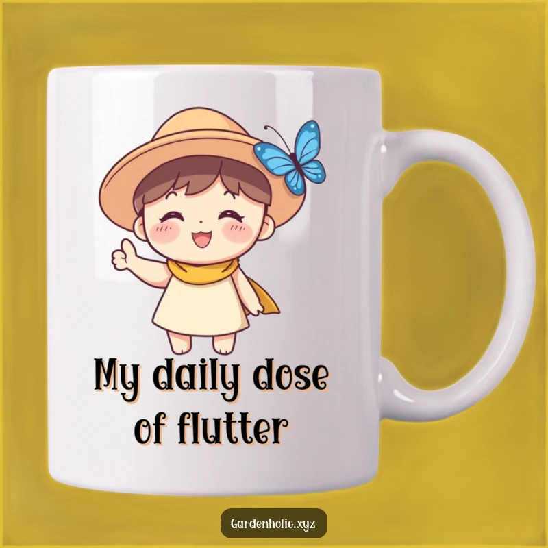 Funny Sun Hat Character Mug: Adorable Waving Friend Makes a Perfect Gift!