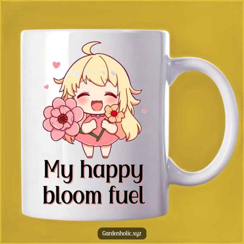 Funny Cute Flower Character Mug, A Joyful Blooming Flower Design, Perfect Gift Idea