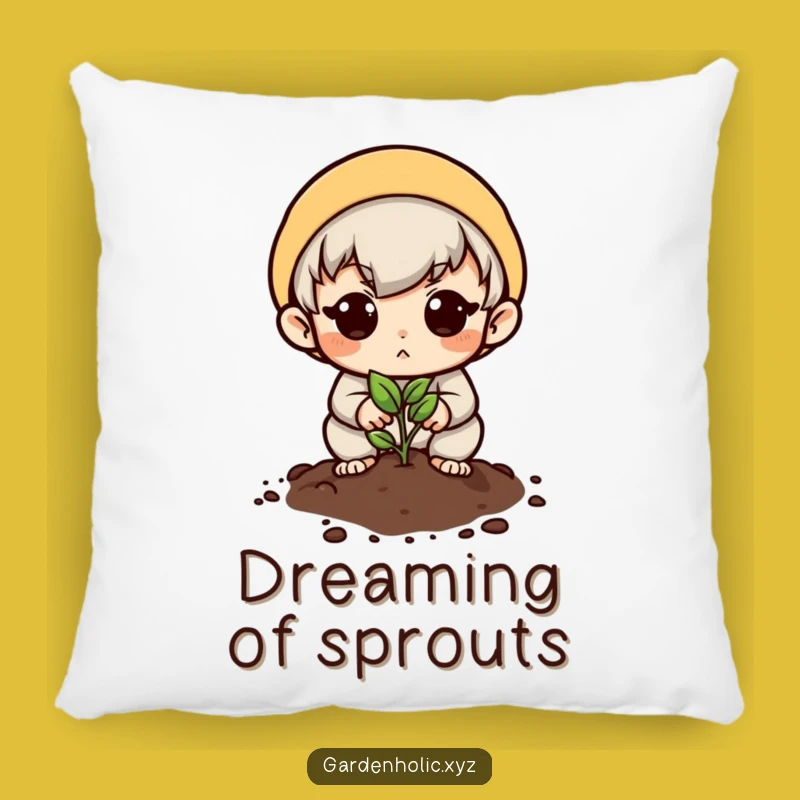 Funny Hopeful Planter Pillow: Seed Planting Character, Comfy Gift!