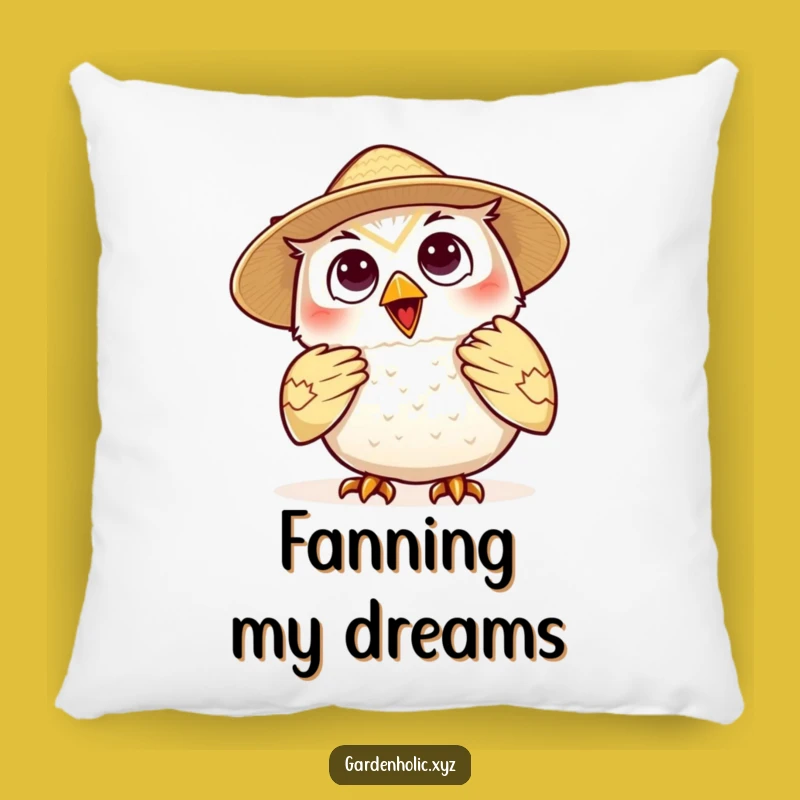 Funny Owl Pillow: Delighted Straw Hat Fan Cushion, Cozy Gift