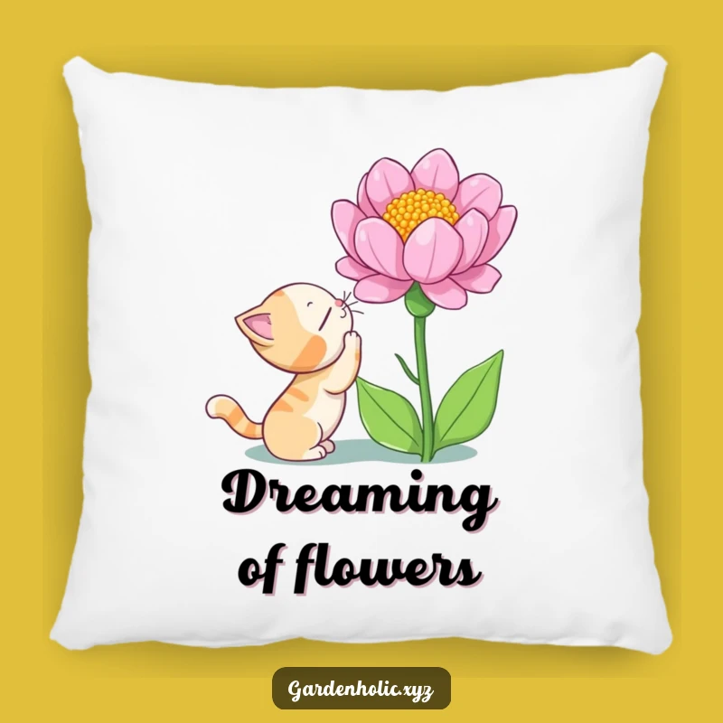 Funny Cat Flower Wonder Pillow - Cozy Comfort with Feline Fascination