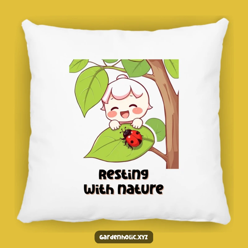 Funny Nature Pillow: Cozy Ladybug Lover Cushion for Serene Spaces