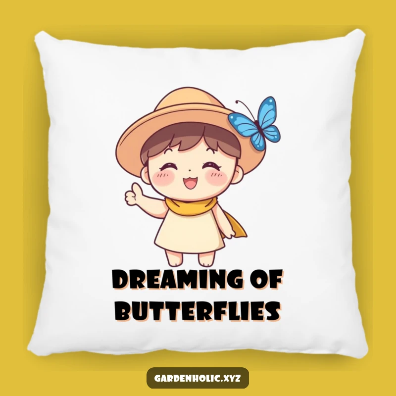 Funny Sun Hat Character Pillow: Cuddle Up with this Hilarious Waving Design!