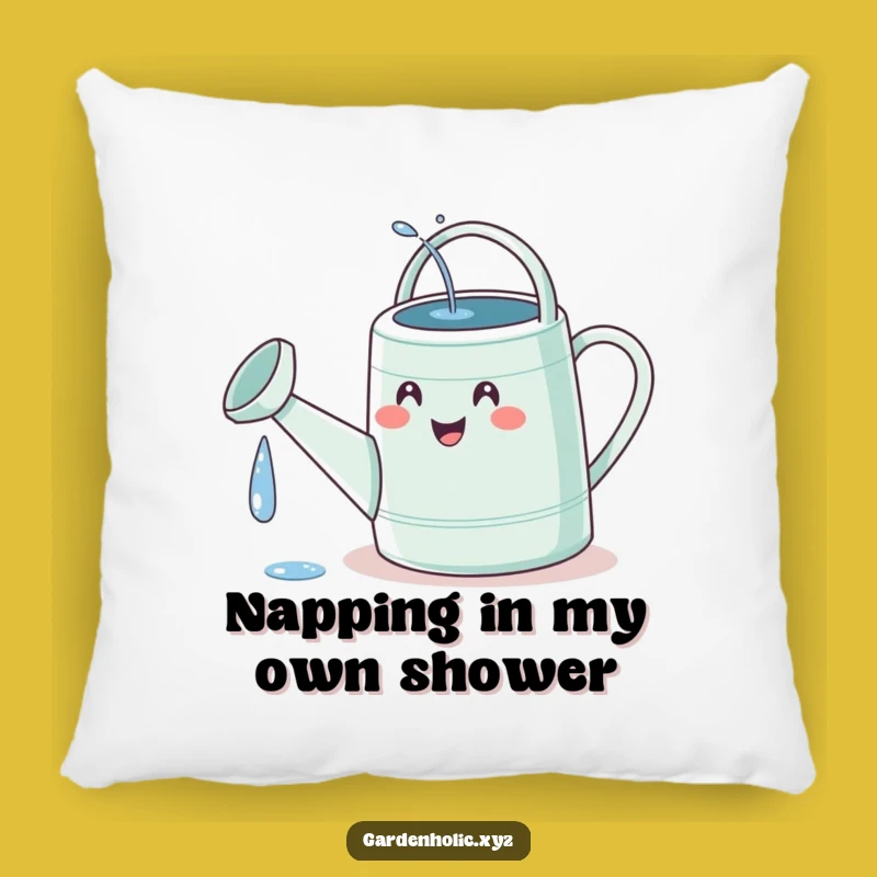 Funny Watering Can Pillow: Delighted Face Watering Itself, Comfy Gift