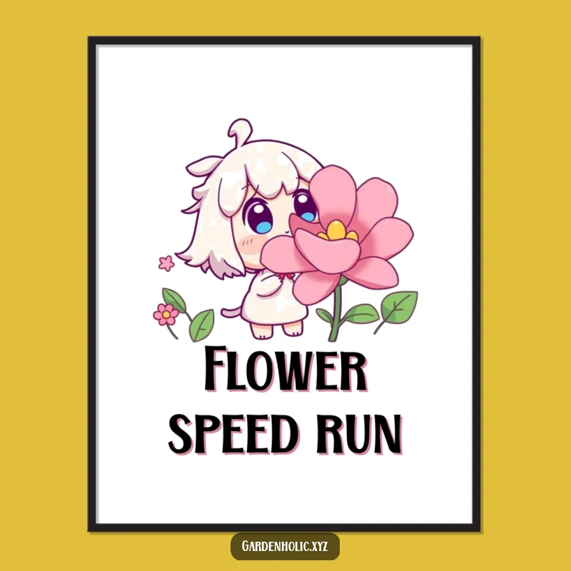 Funny Surprised Flower Art Print - Decorate with Wonder Funny Gift