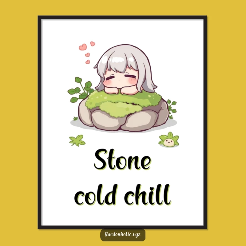 Funny Digital Art: Content Character Sigh, Instant Peaceful Decor