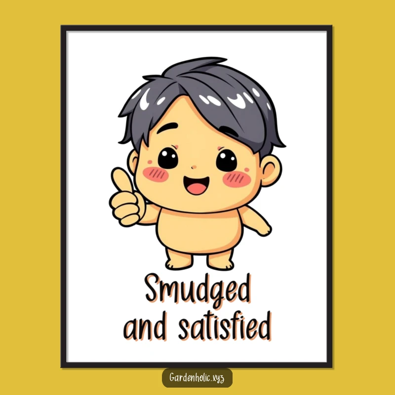 Funny Thumbs Up Dirt Smudge Digital Art: Instant Humorous Decor Download