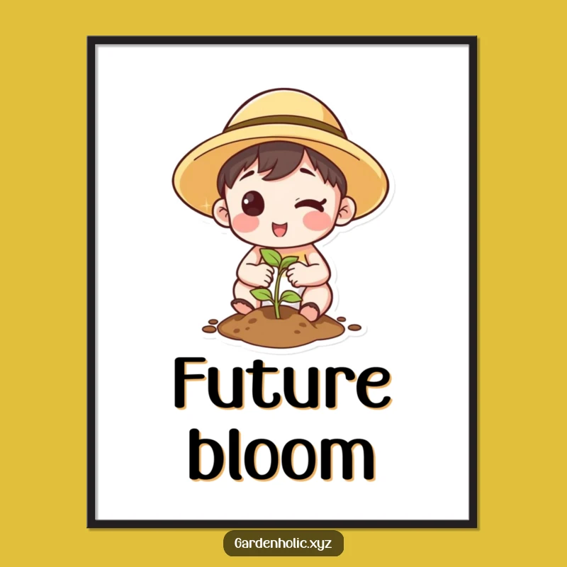 Funny Winking Planter Digital Art - Instant Cheerful Print Gift