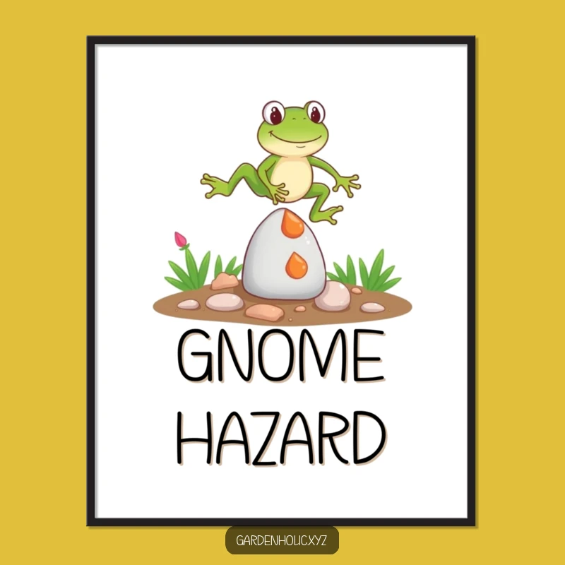 Funny Frog Gnome Jump Digital Art: Instant Laughs, Hilarious Garden Art, Perfect Funny Gift