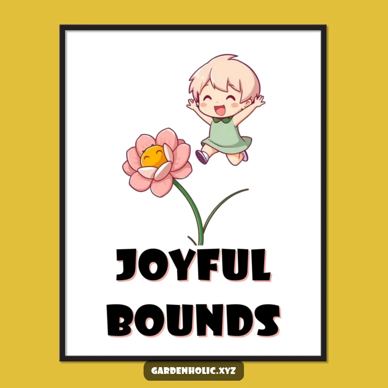 Funny Flower Jumper Digital Art - Instant Character Bloom Joy Print Gift