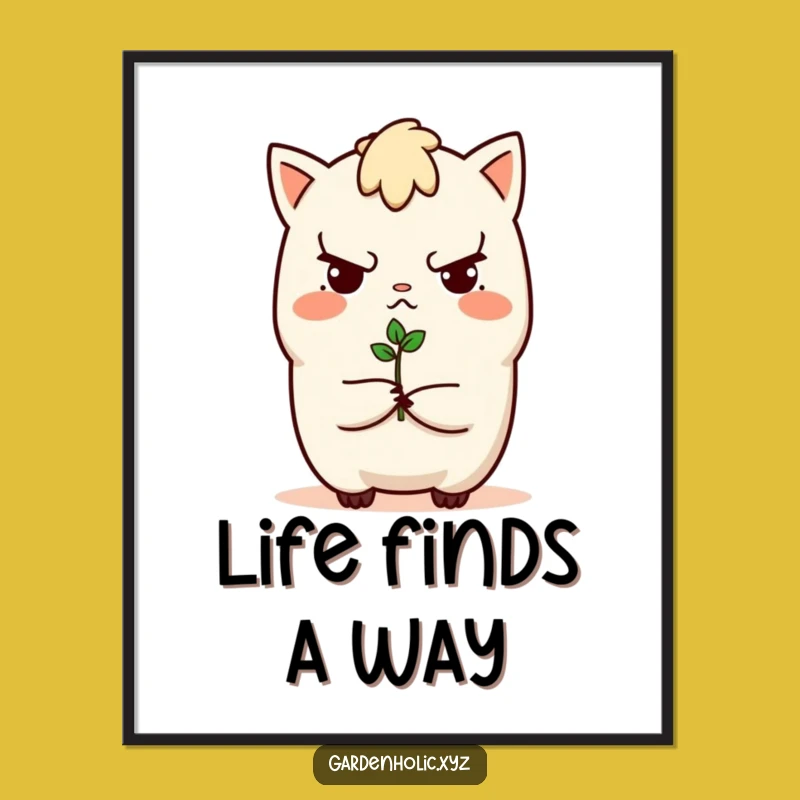 Funny Determined Sprout Character Art Print - Inspire Walls Funny Gift