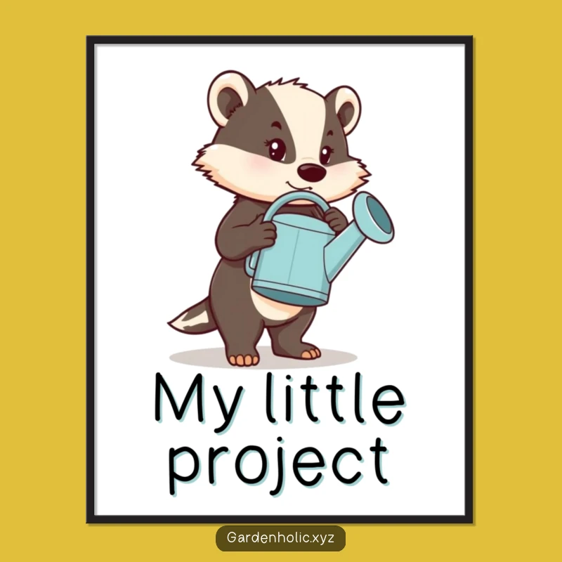 Funny Determined Badger Digital Art: Motivational Humor, Big Task Art, Perfect Funny Gift