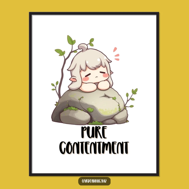 Funny Contented Sigh Digital Art: Printable Serenity