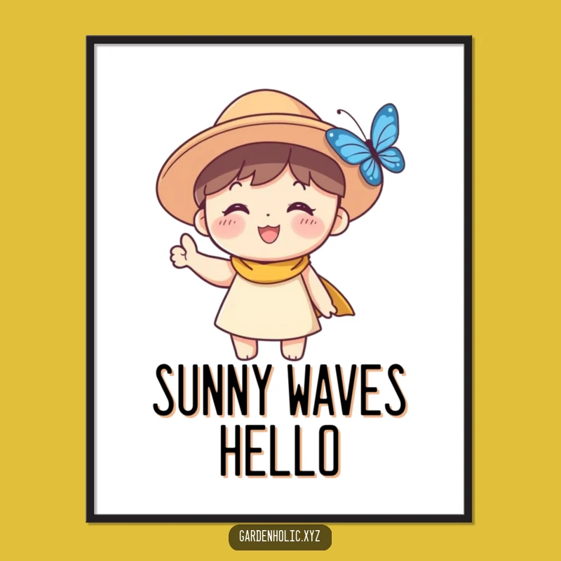 Funny Sun Hat Character Digital Art: Instant Hilarious Decor, Perfect Gift!