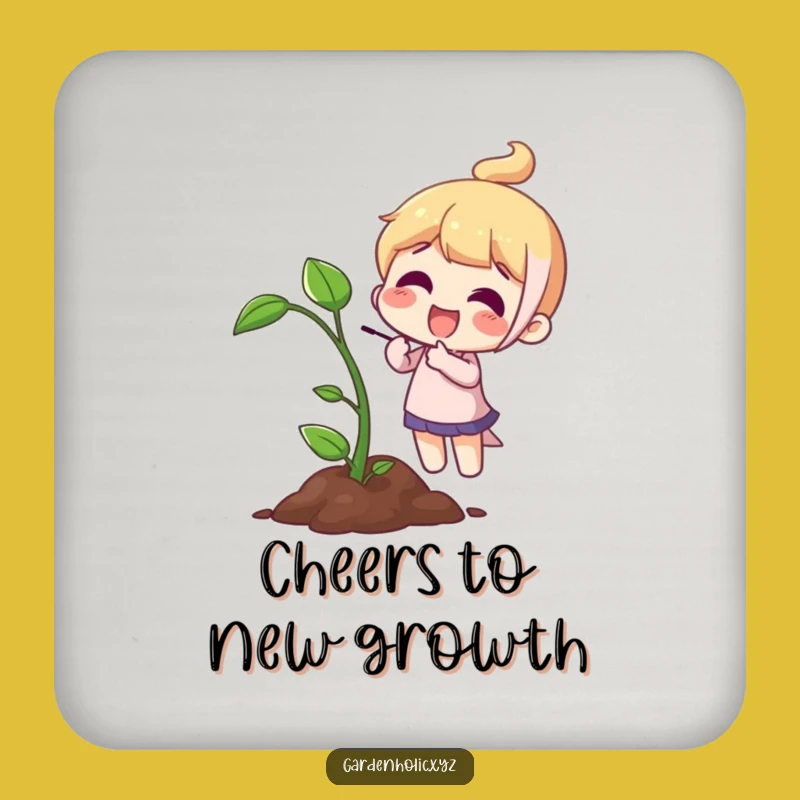 Funny Sprout Joy Coaster: Character Drink Accessory, Perfect Funny Gift for Gardeners