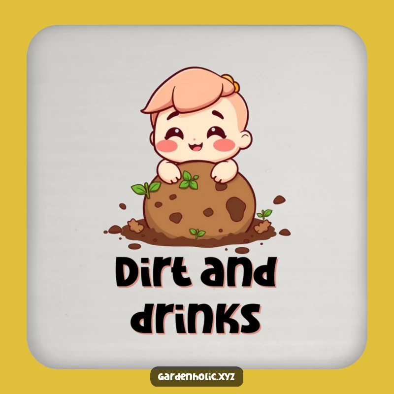 Funny Happy Soil Ball Coaster: Protect Your Surfaces with Garden Fun
