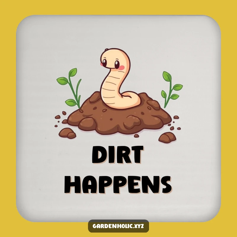 Funny Cute Worm Coaster Protect Surfaces with Earthy Vibes