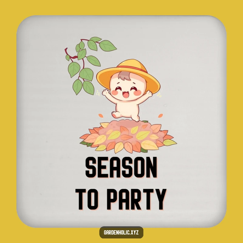 Funny Bouncing Character Leaf Pile Coaster - Protect Surfaces with Fall Fun