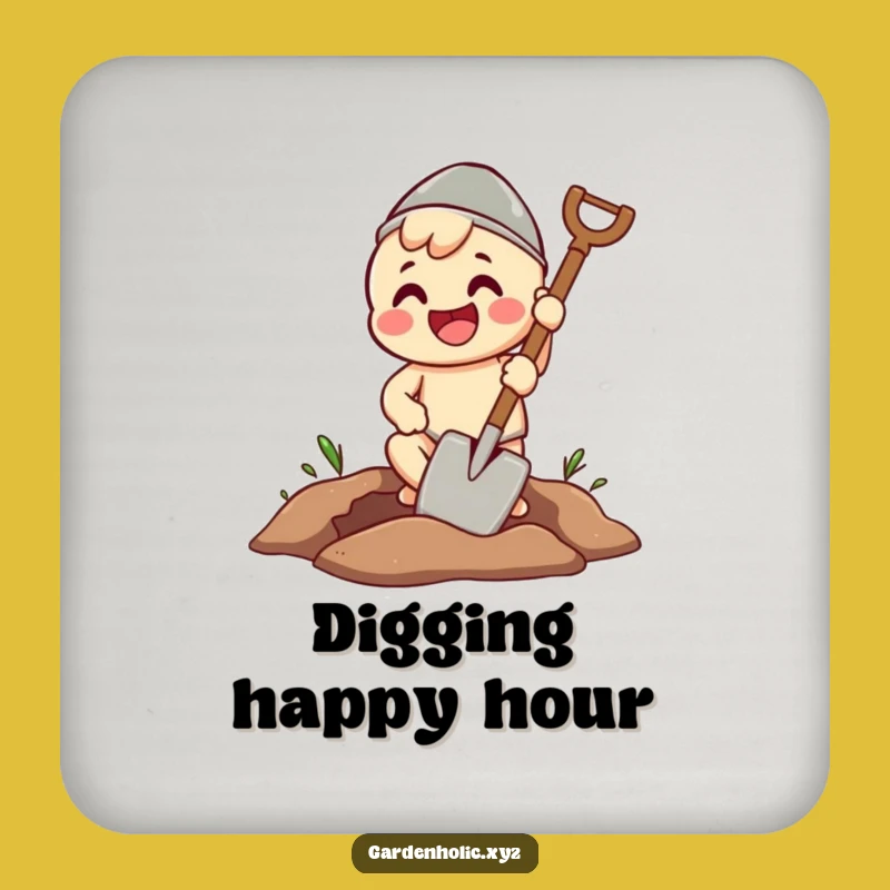 Funny Digging Character Spade Coaster - Protect Surfaces with Humor