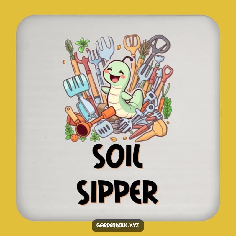 Funny Gardener Worm Coaster: Joyful Protection, Tool Fun, Great Funny Gift