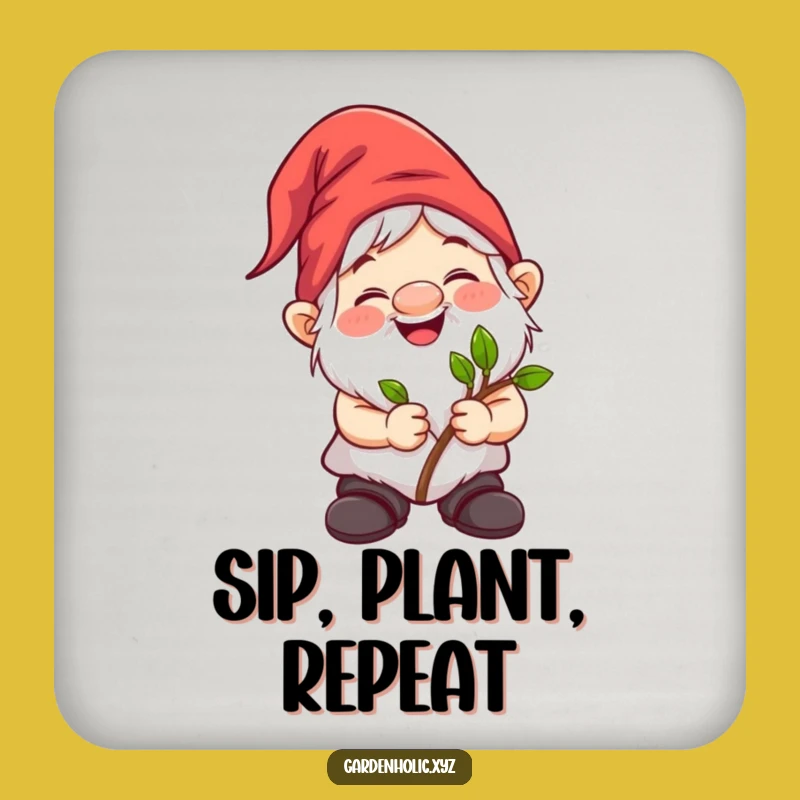 Funny Gnome Gardener Coasters: Hilarious Plant Decor to Protect Surfaces, Cute Gift!