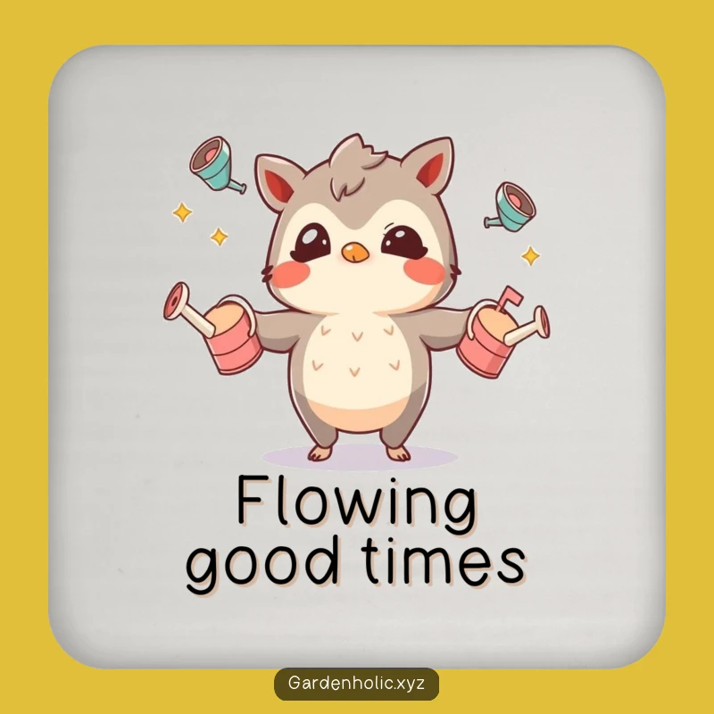 Funny Juggling Watering Cans Coaster: Protect Surfaces with Play