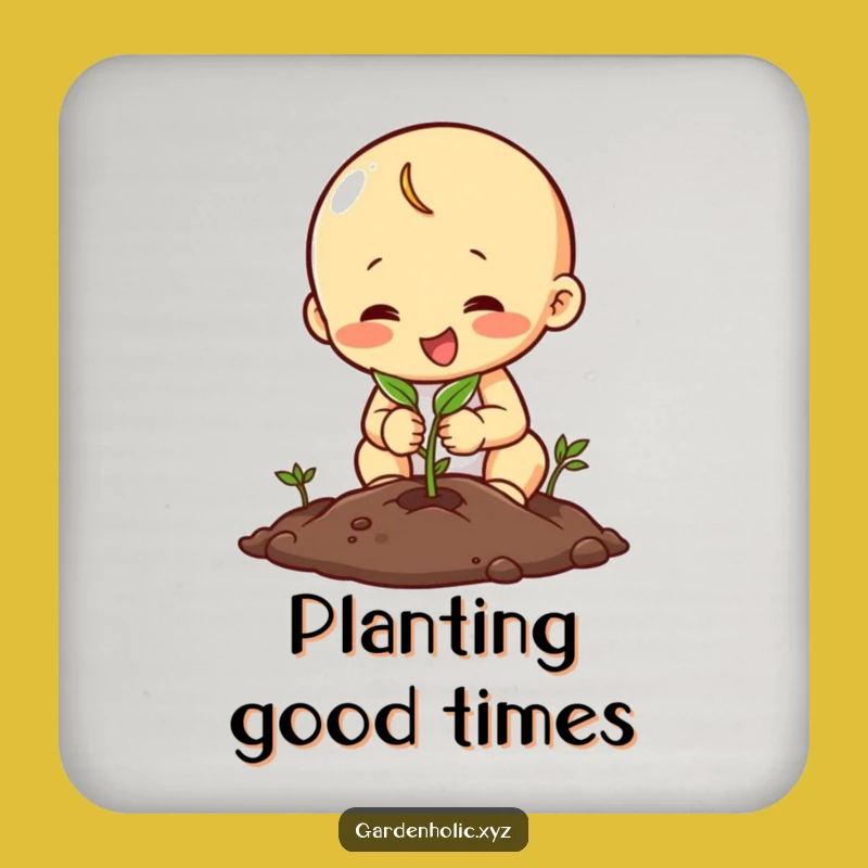 Funny Planting Character Coaster, Seed Planting Protector, Unique Funny Grower's Gift