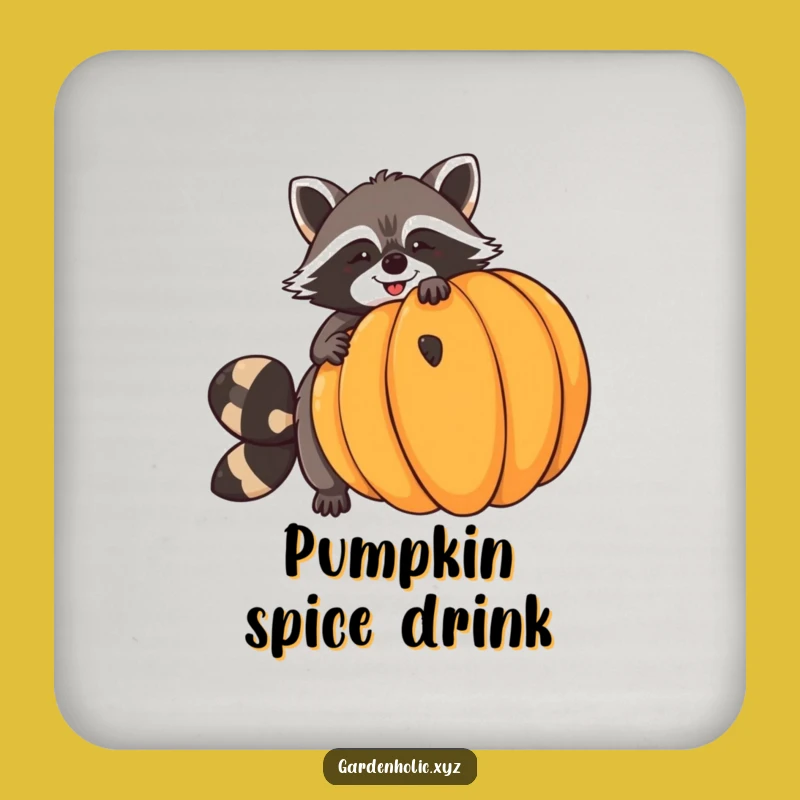 Funny Raccoon Pumpkin Balance Coaster - Protect Surfaces with Autumnal Charm